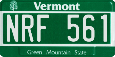 VT license plate NRF561
