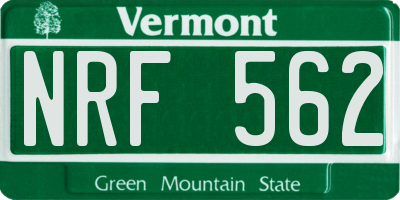 VT license plate NRF562