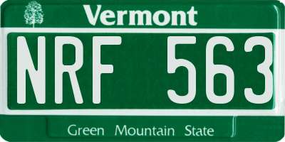 VT license plate NRF563