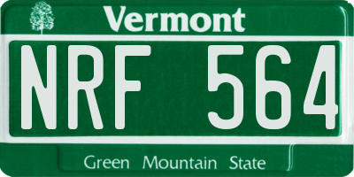VT license plate NRF564