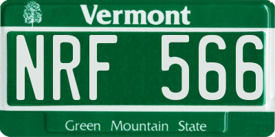 VT license plate NRF566