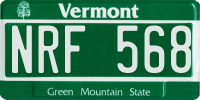 VT license plate NRF568