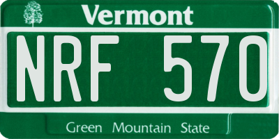 VT license plate NRF570