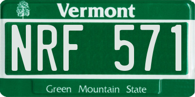 VT license plate NRF571