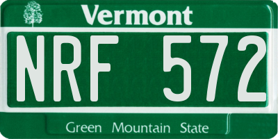 VT license plate NRF572