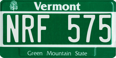 VT license plate NRF575