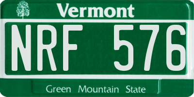 VT license plate NRF576