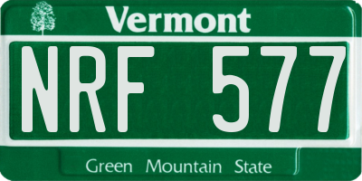 VT license plate NRF577