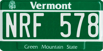 VT license plate NRF578