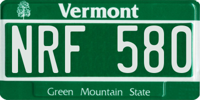 VT license plate NRF580