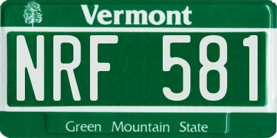 VT license plate NRF581
