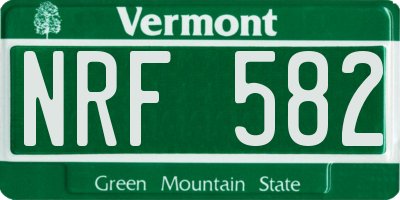 VT license plate NRF582