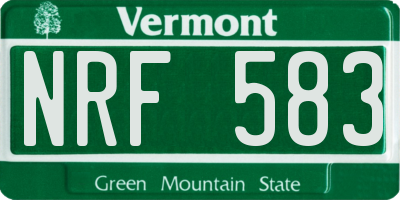 VT license plate NRF583