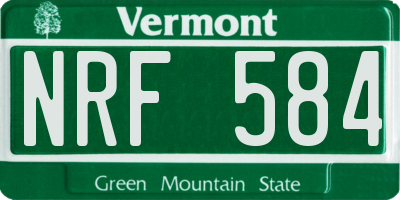 VT license plate NRF584
