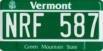 VT license plate NRF587