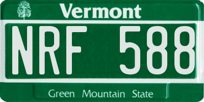 VT license plate NRF588