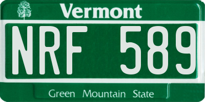 VT license plate NRF589