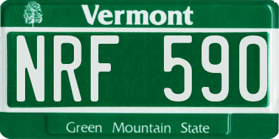 VT license plate NRF590