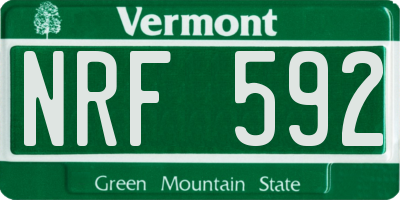 VT license plate NRF592