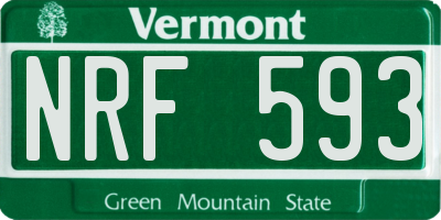 VT license plate NRF593