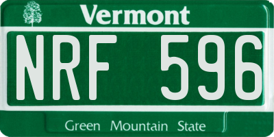 VT license plate NRF596