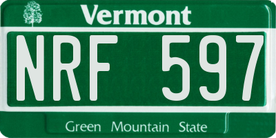 VT license plate NRF597