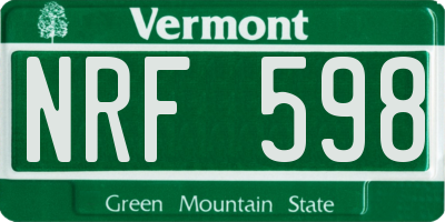 VT license plate NRF598