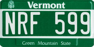 VT license plate NRF599