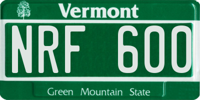 VT license plate NRF600