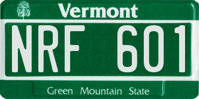 VT license plate NRF601