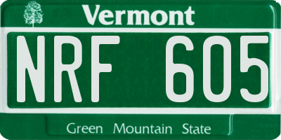 VT license plate NRF605