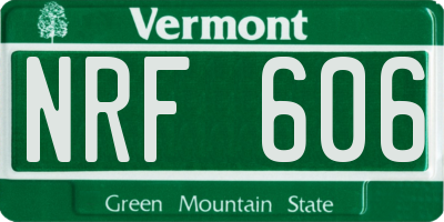 VT license plate NRF606