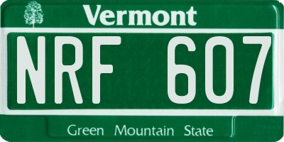 VT license plate NRF607