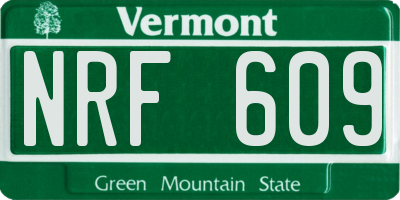 VT license plate NRF609