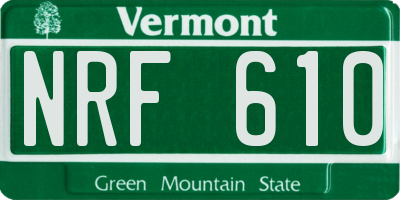 VT license plate NRF610