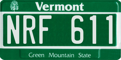 VT license plate NRF611