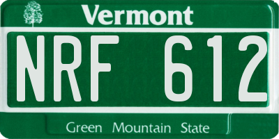 VT license plate NRF612