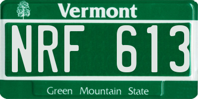 VT license plate NRF613