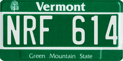 VT license plate NRF614