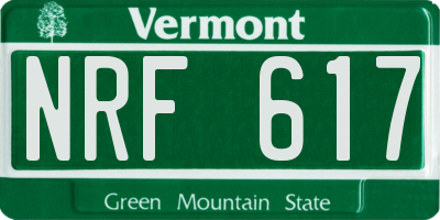 VT license plate NRF617