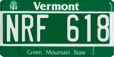 VT license plate NRF618