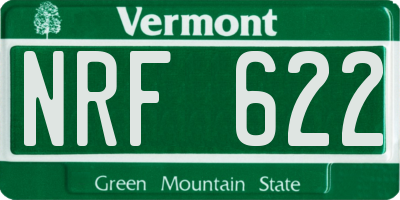 VT license plate NRF622
