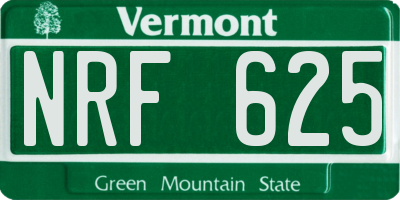 VT license plate NRF625
