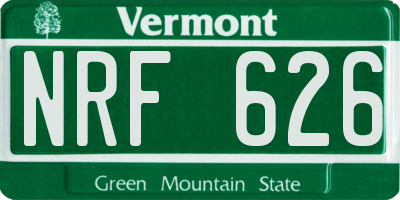 VT license plate NRF626