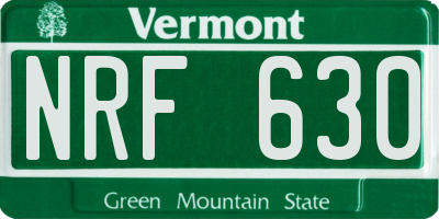 VT license plate NRF630