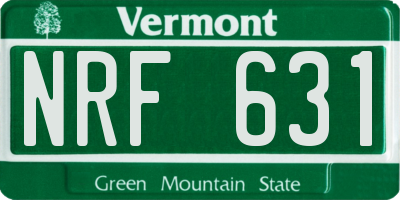 VT license plate NRF631