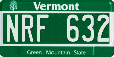 VT license plate NRF632