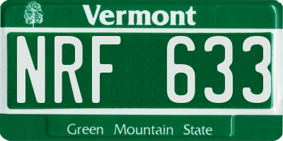 VT license plate NRF633
