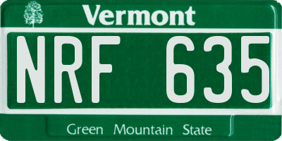 VT license plate NRF635