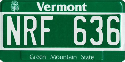 VT license plate NRF636